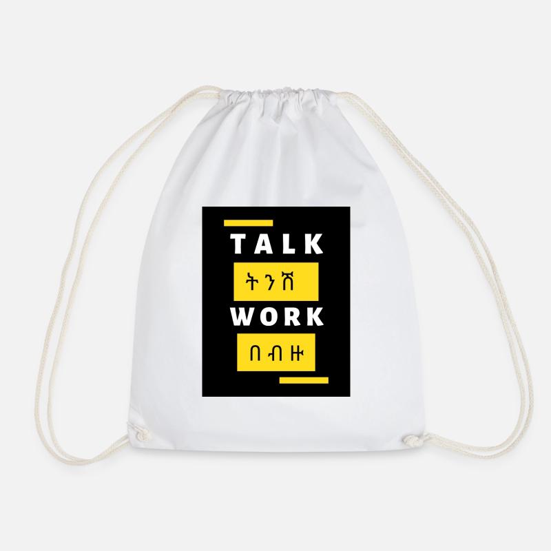 Talk ትንሽ workበ ብዙ t shirt - Turnbeutel - Weiß