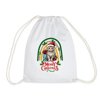 Noël américain de chat à poil court - Sac de sport léger - blanc - Devant