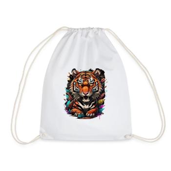 Graffiti Tiger - Turnbeutel - Weiß - Vorne