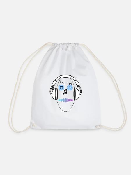 Music Face - Turnbeutel - Weiß