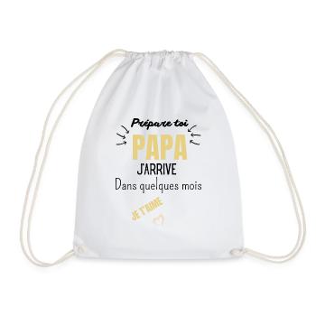 Prépare toi papa j’arrive dans quelques mois - Sac de sport léger - blanc - Devant