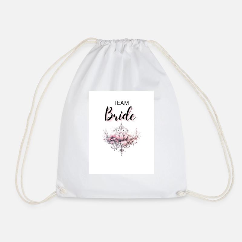 Team Bride Design - Drawstring Bag - white