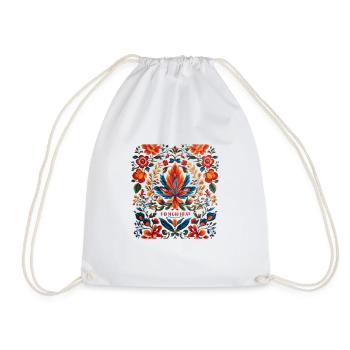 motifs floraux inspiré d'art traditionnel russe - Sac de sport léger - blanc - Devant