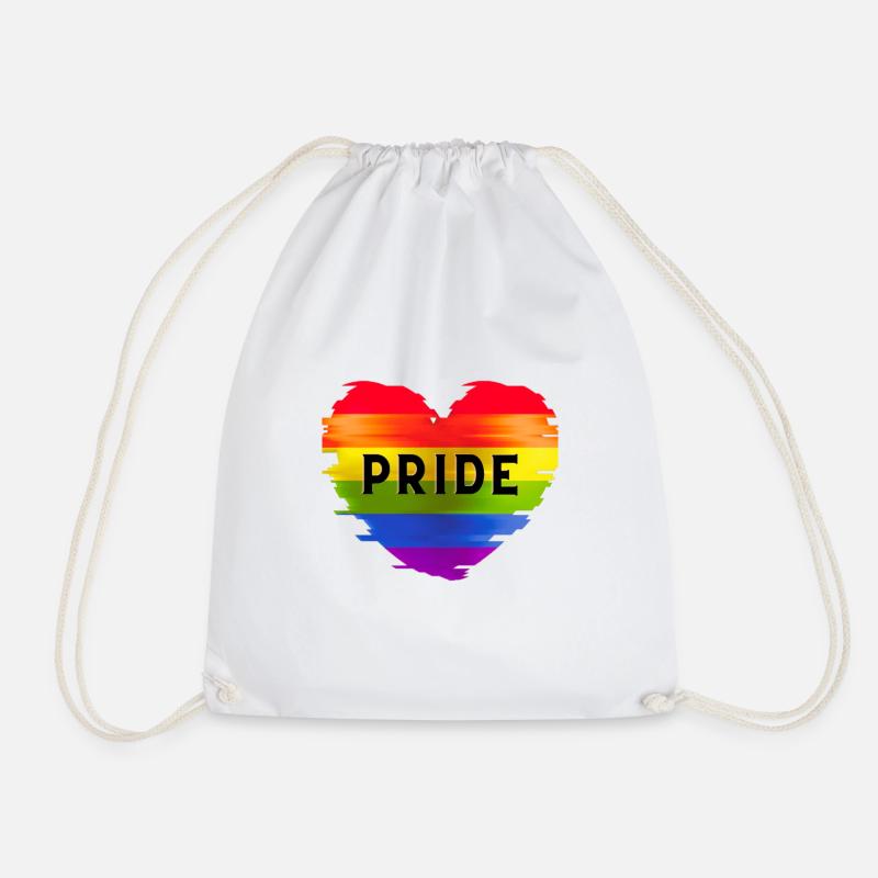 LGBTQ+ Herz - Turnbeutel - Weiß