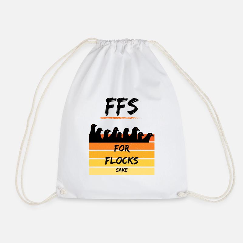 For Flocks Sake - Drawstring Bag - white