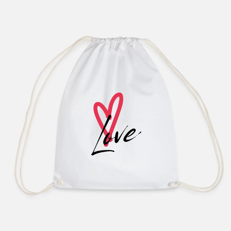 LOVE - Drawstring Bag - white