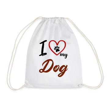 i love my dog 02 - Turnbeutel - Weiß - Vorne