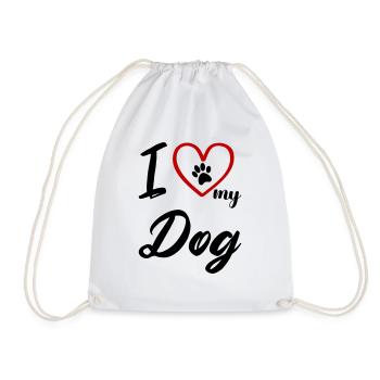 i love my dog 01 - Turnbeutel - Weiß - Vorne