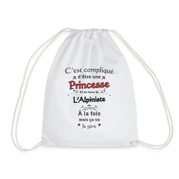 Princesse et Alpiniste - Sac de sport léger - blanc - Devant