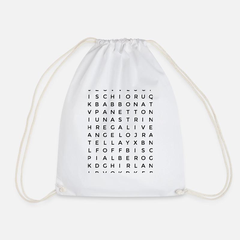 Letters - Drawstring Bag - white
