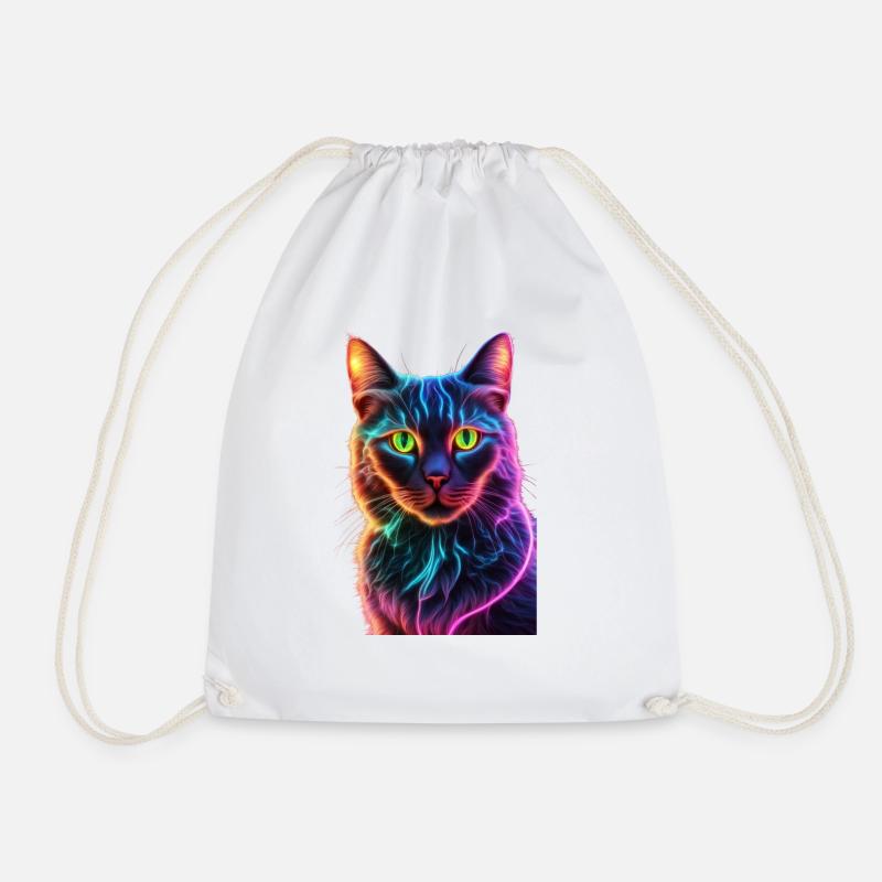 neon cat - Turnbeutel - Weiß