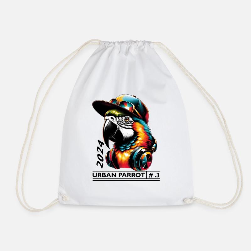 Urban Parrot - Drawstring Bag - white