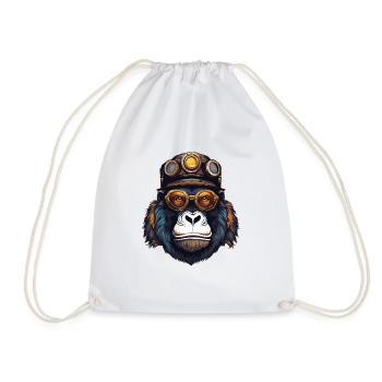 GorillaPunk - Drawstring Bag - white - Front