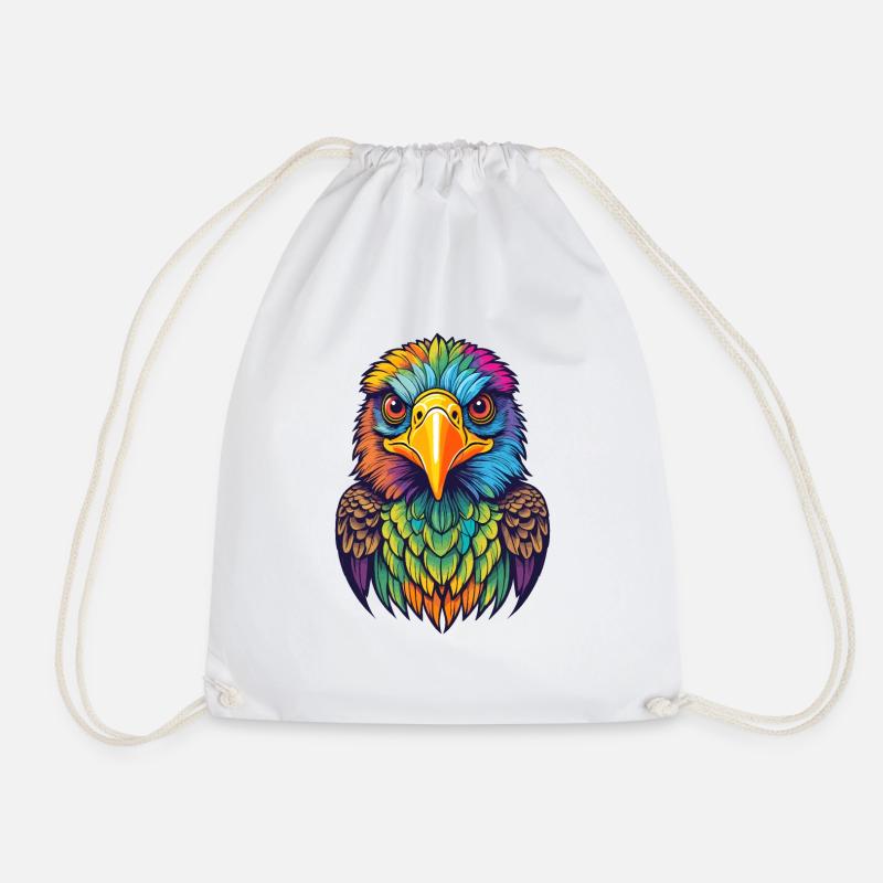 Colorful Eagle - Drawstring Bag - white