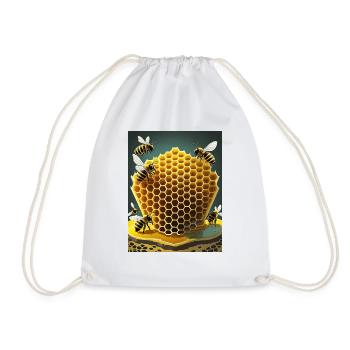 I’m a Beekeeper cool proud logo design - Drawstring Bag - white - Front