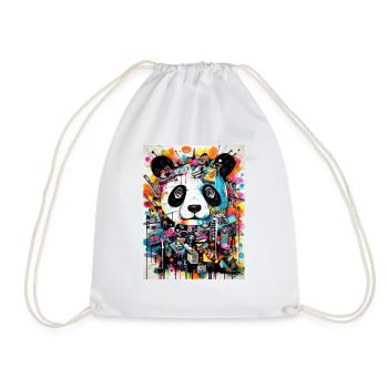 Géométrie Panda greffiti - Sac de sport léger - blanc - Devant