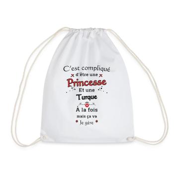Türkische Prinzessin - Turnbeutel - Weiß - Vorne