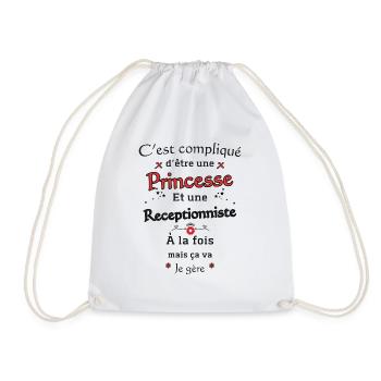 Princess Receptionist - Drawstring Bag - white - Front