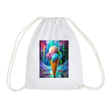 ice cream psychedelic ai - Turnbeutel - Weiß - Vorne