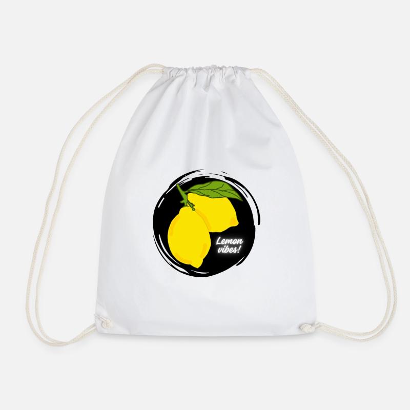 Lemon Summer Fruit - Drawstring Bag - white