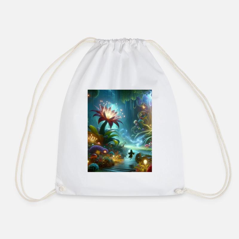 LuminaBloom - Drawstring Bag - white