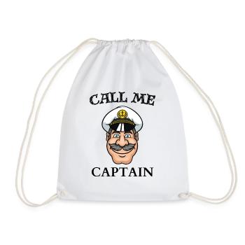Call Me Captain - Drawstring Bag - white - Front