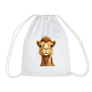 Cute Camel - Drawstring Bag - white - Front