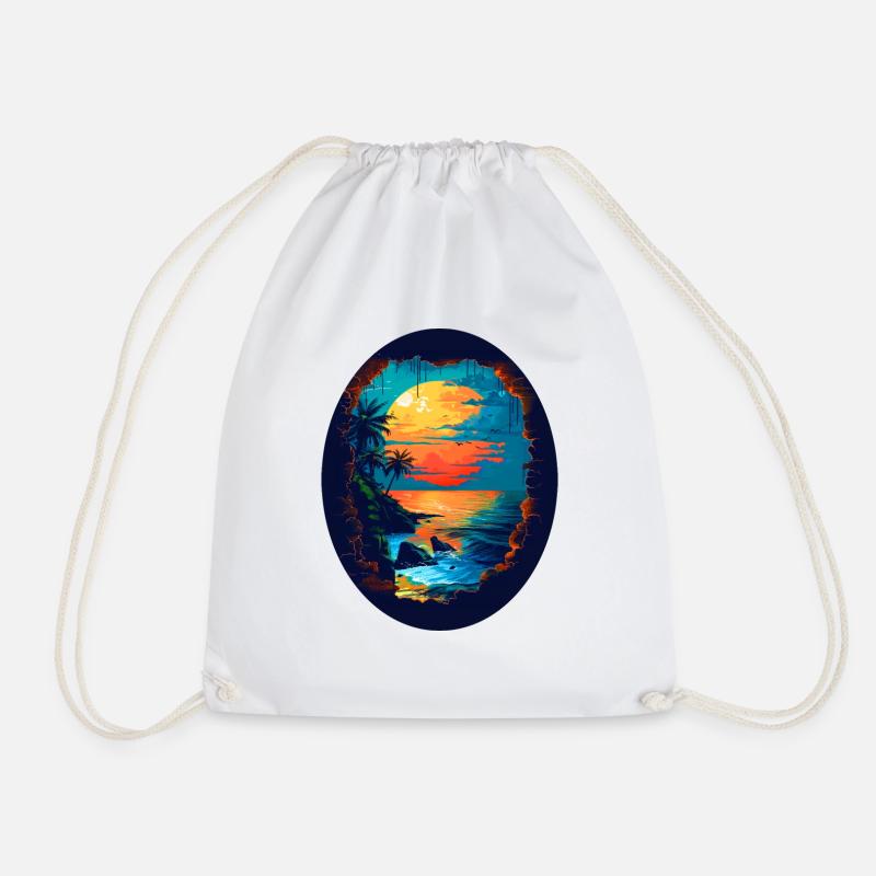 Caribbean flair - Drawstring Bag - white