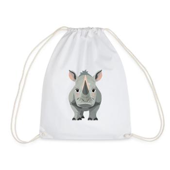 Rhinoceros - Drawstring Bag - white - Front