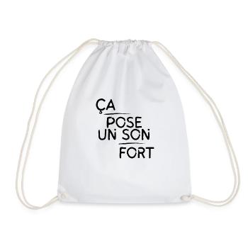Ça pose un son fort motif Noir - Sac de sport léger - blanc - Devant