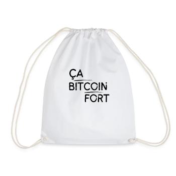 Ça Bitcoin fort motif Noir - Sac de sport léger - blanc - Devant