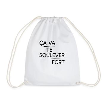 Ça va te soulever fort motif Noir - Sac de sport léger - blanc - Devant