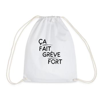 Ça fait grève fort motif Noir - Sac de sport léger - blanc - Devant