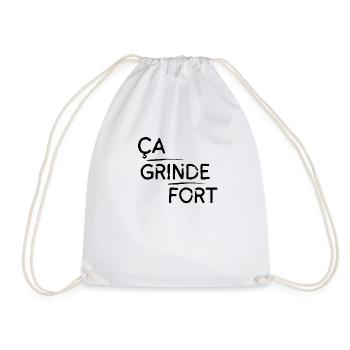Ça grinde fort motif Noir - Sac de sport léger - blanc - Devant