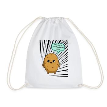 Potato - Let's not be couch potatoes today! - Drawstring Bag - white - Front