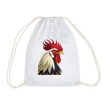 Rooster - Drawstring Bag - white - Front