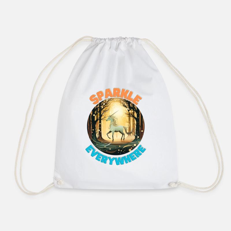 Unicorn8 - Drawstring Bag - white