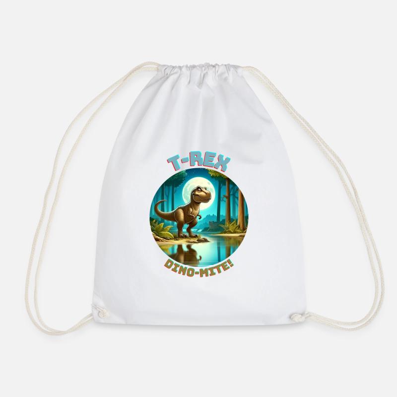 T Rex7 - Drawstring Bag - white