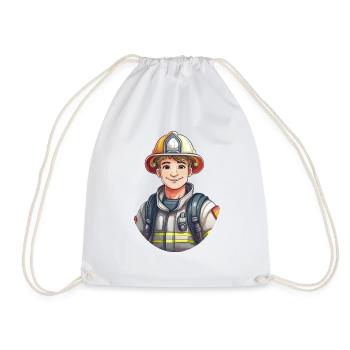 Feuerwehrmann - Turnbeutel - Weiß - Vorne