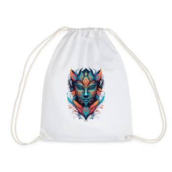 "Vivid Mask" - Drawstring Bag - white - Front
