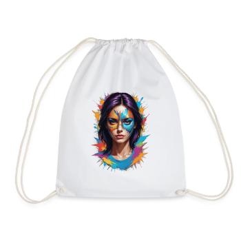 "Colourful masquerade: style meets protection" - Drawstring Bag - white - Front