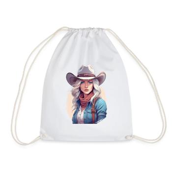 Portrait de cow-boy western - Sac de sport léger - blanc - Devant
