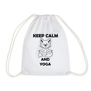 Yoga Renard Restez calme - Sac de sport léger - blanc - Devant