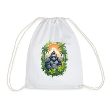 Gorilla in the jungle - Drawstring Bag - white - Front