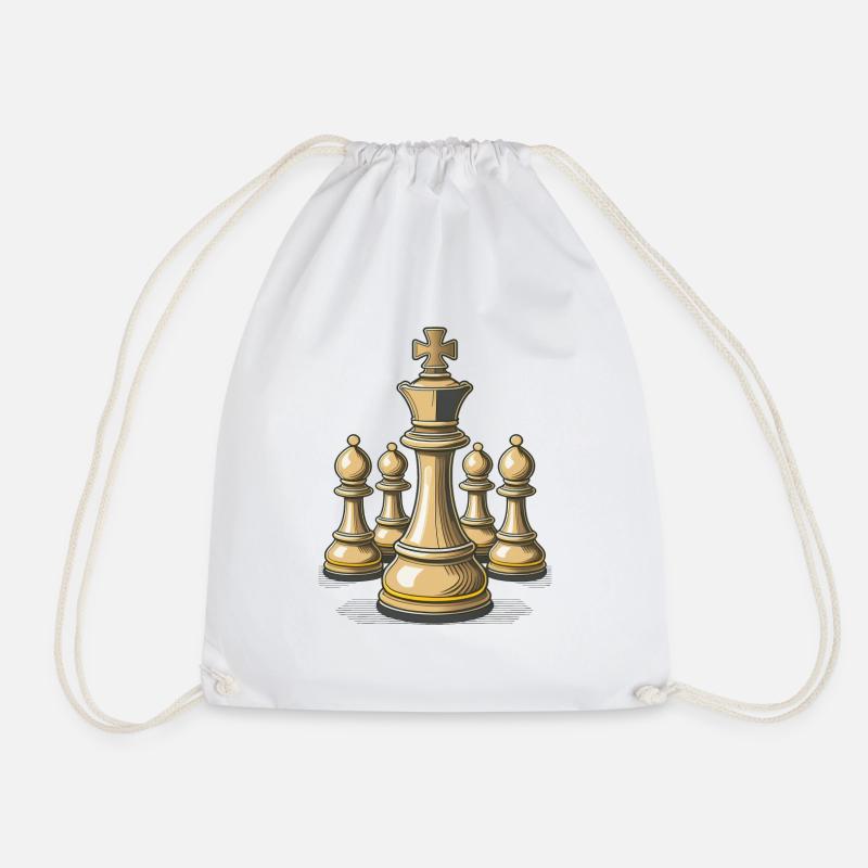 Échecs – Illustration de pièces d’échecs - Sac de sport léger - blanc