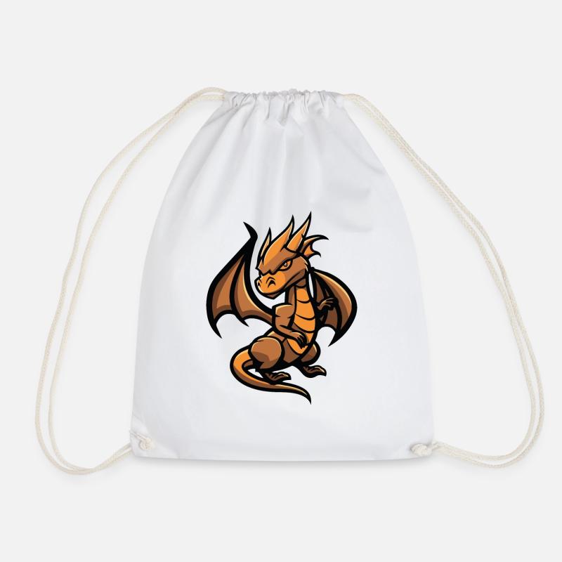 Drache Dragon - Turnbeutel - Weiß