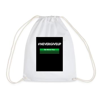 Never give up - Drawstring Bag - white - Front