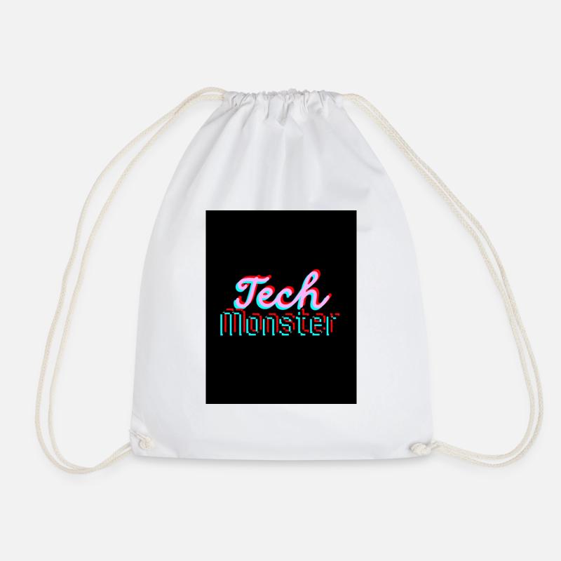Tech Monster - Drawstring Bag - white