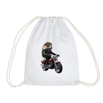 Herisson motard - Sac de sport léger - blanc - Devant