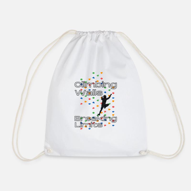 Bouldering: Climbing Walls, Breaking Limits - Drawstring Bag - white